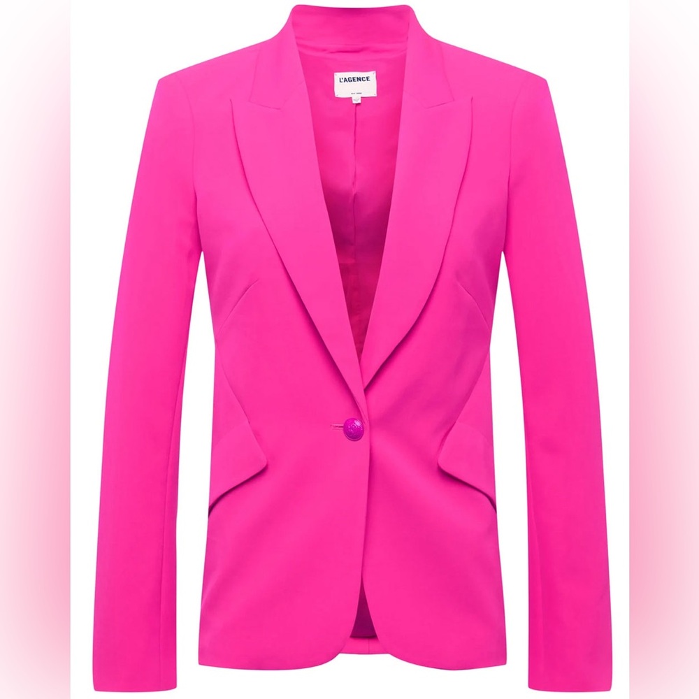 L'AGENCE Chamberlain Blazer Jacket 0 Hot Pink Glo